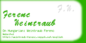 ferenc weintraub business card